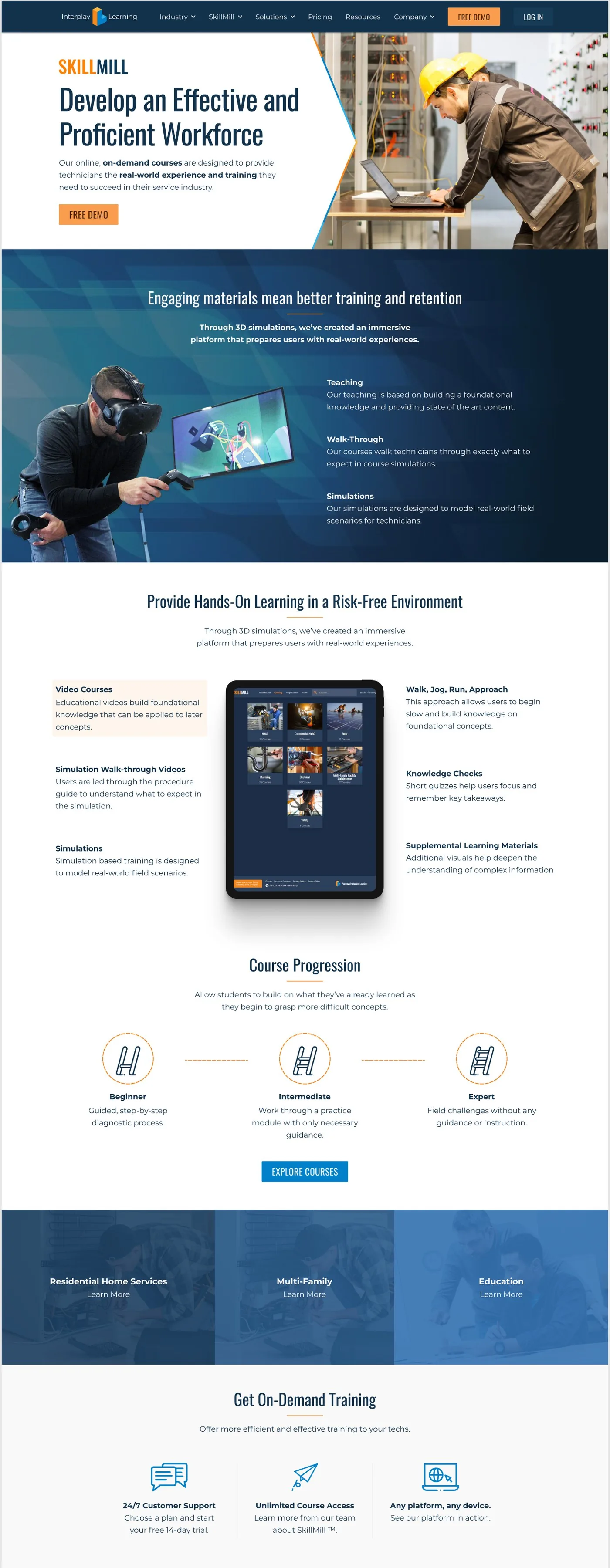 The full landing page