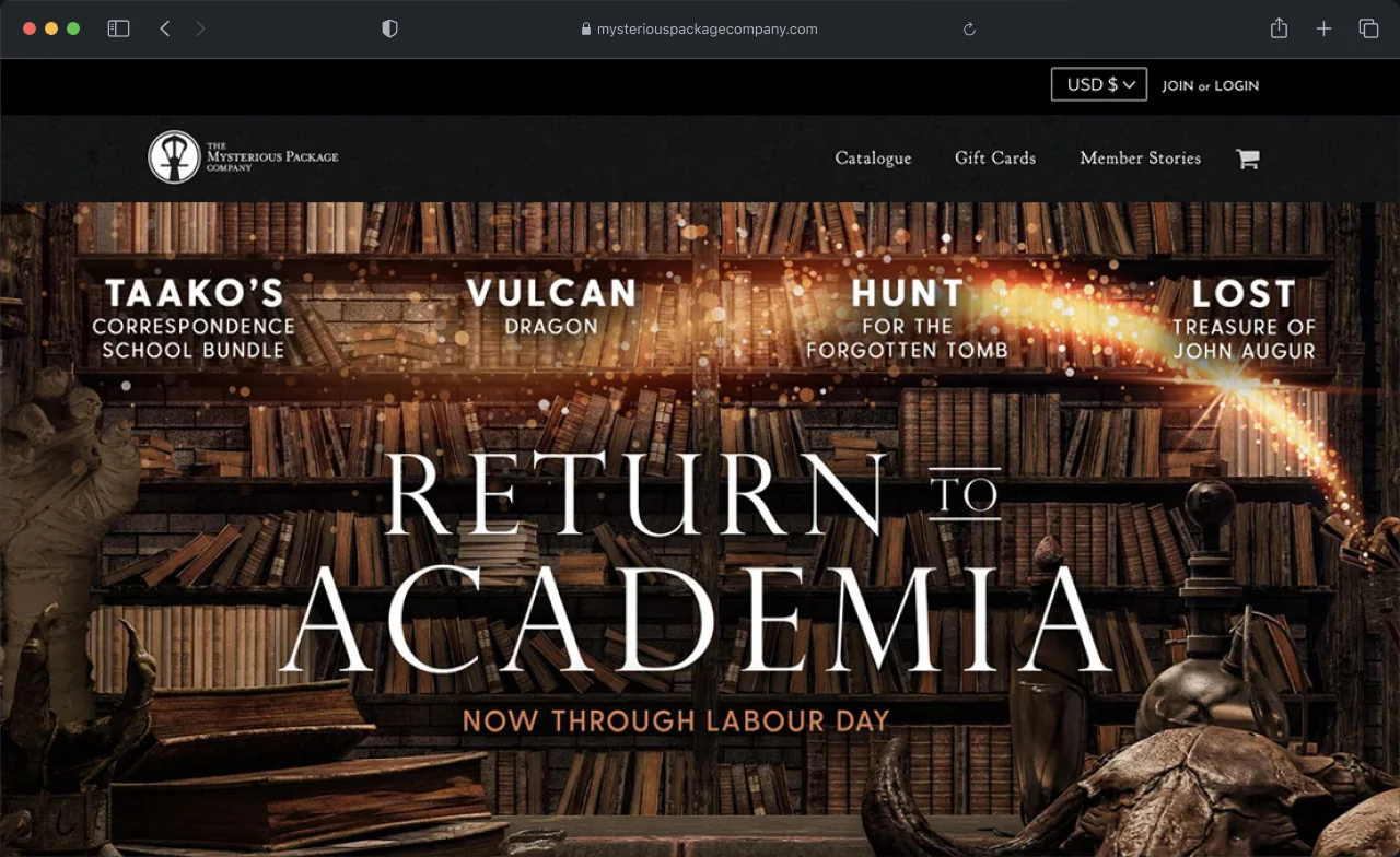 The live storefront: an immersive, story-first homepage
