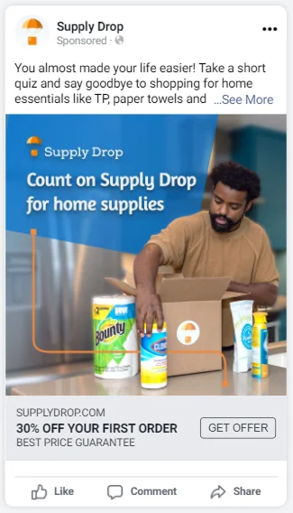 Paid social: count on Supply Drop for home supplies