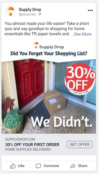 Paid social: &ldquo;Did you forget your shopping list? We didn&rsquo;t.&rdquo;