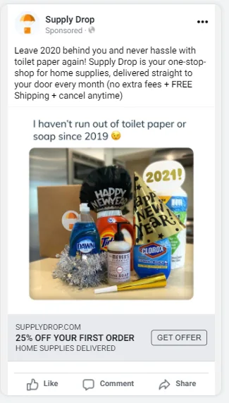 Paid social: “I haven’t run out of toilet paper since 2019”