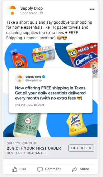 Paid social: take the quiz and stop shopping for essentials