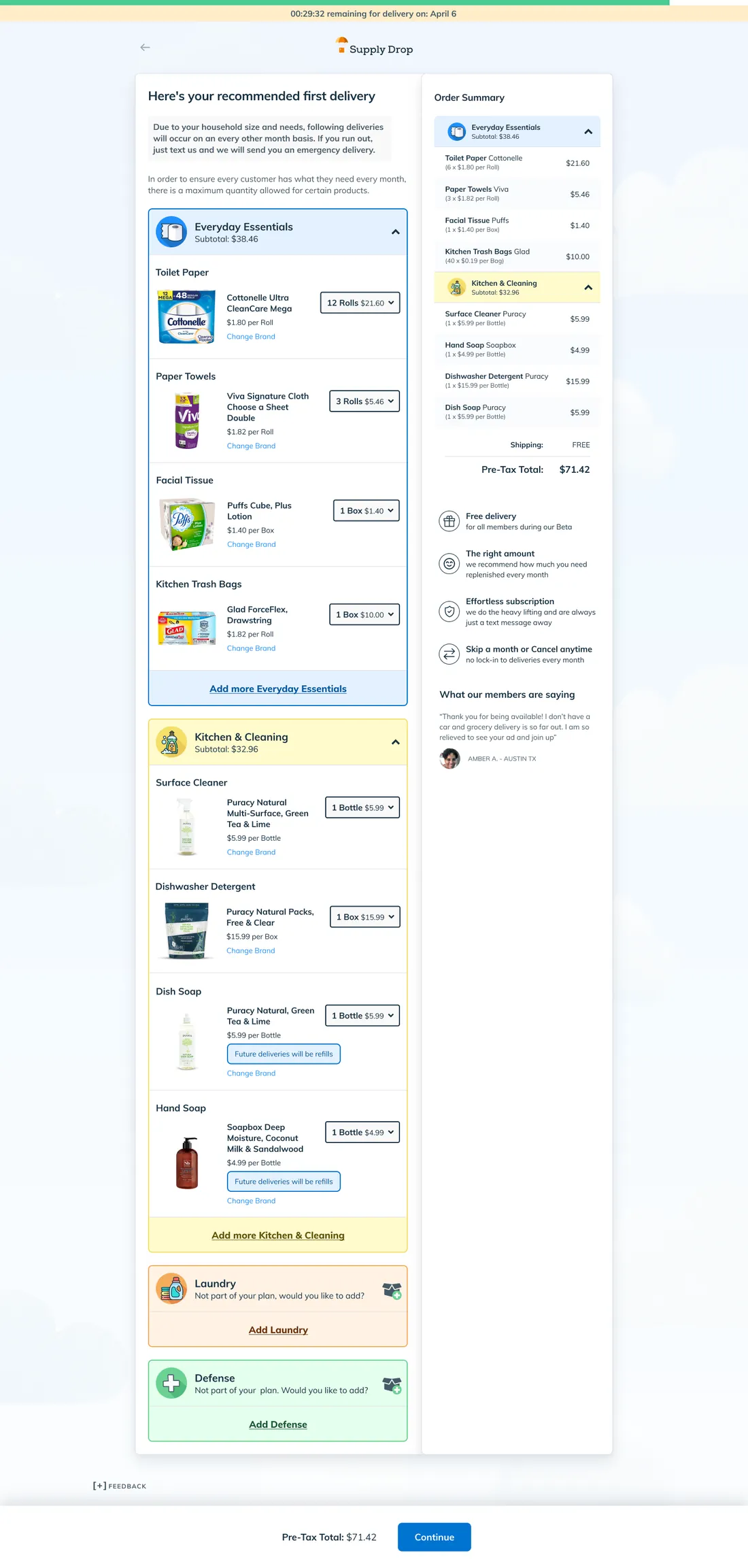 The prediction feature inside the product