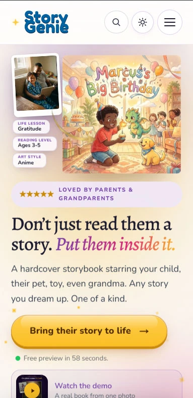 Story Genie on mobile